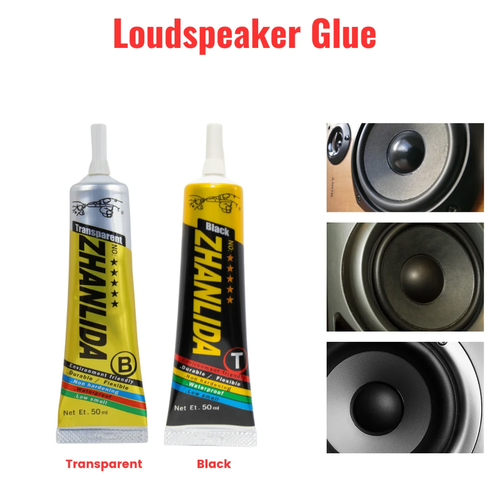 Black / Transparent Loud Speaker Repair Glue Foam Side Dust Cap Rubber