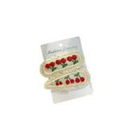 2pc cherry strawberry Hairpin Hairgrip Hair Clips for Girls Women Kids Childs Vintage Crab for Gift Hair Accessories - Image 6