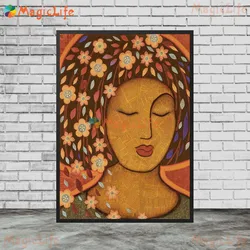 Vintage Girl Portrait Wall Art Canvas - Unframed Poster - 30X42cm NoFrame (E)