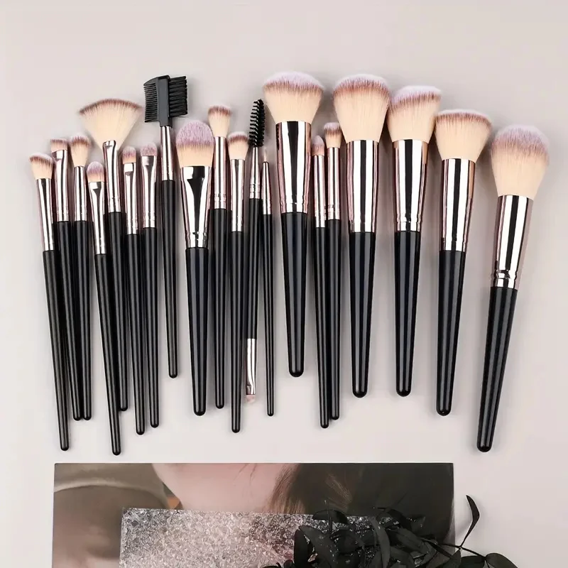 Luxe Makeup Brush Set Soft Fluffy Foundation Blush Eyeshadow Tools_voghion.com