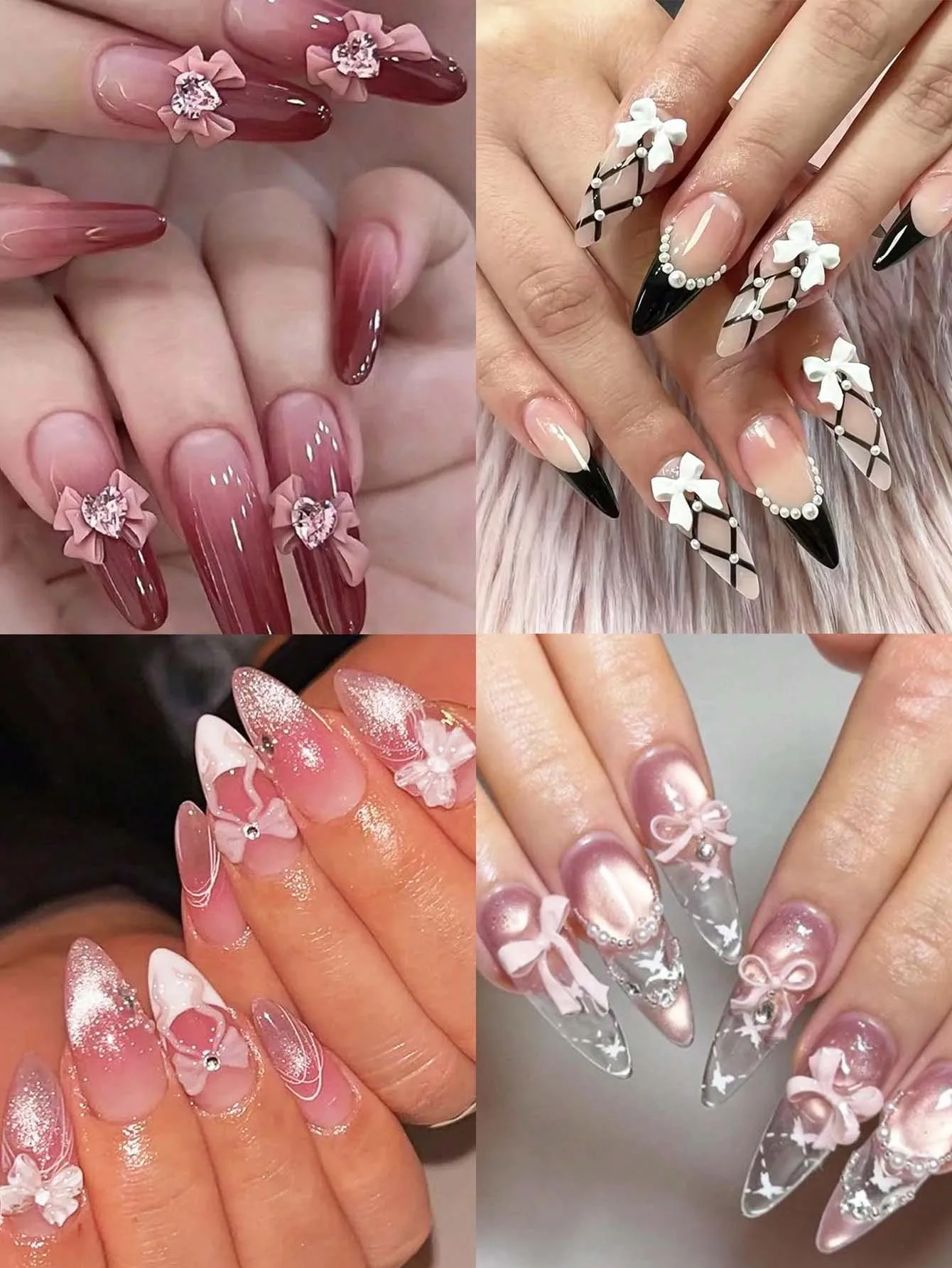 1PC 리본 보우낫 DIY 네일 3D 아트 실리콘 조각 몰드 템플릿 나비넥타이 장식 네일아트 몰드