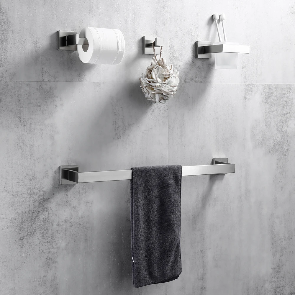 Bathroom Accessories Set Bagnolux Stainless Steel 304 Single Towel Bar Robe Hook Toilet Paper Holder Towel Ring Polished Finish images - 6