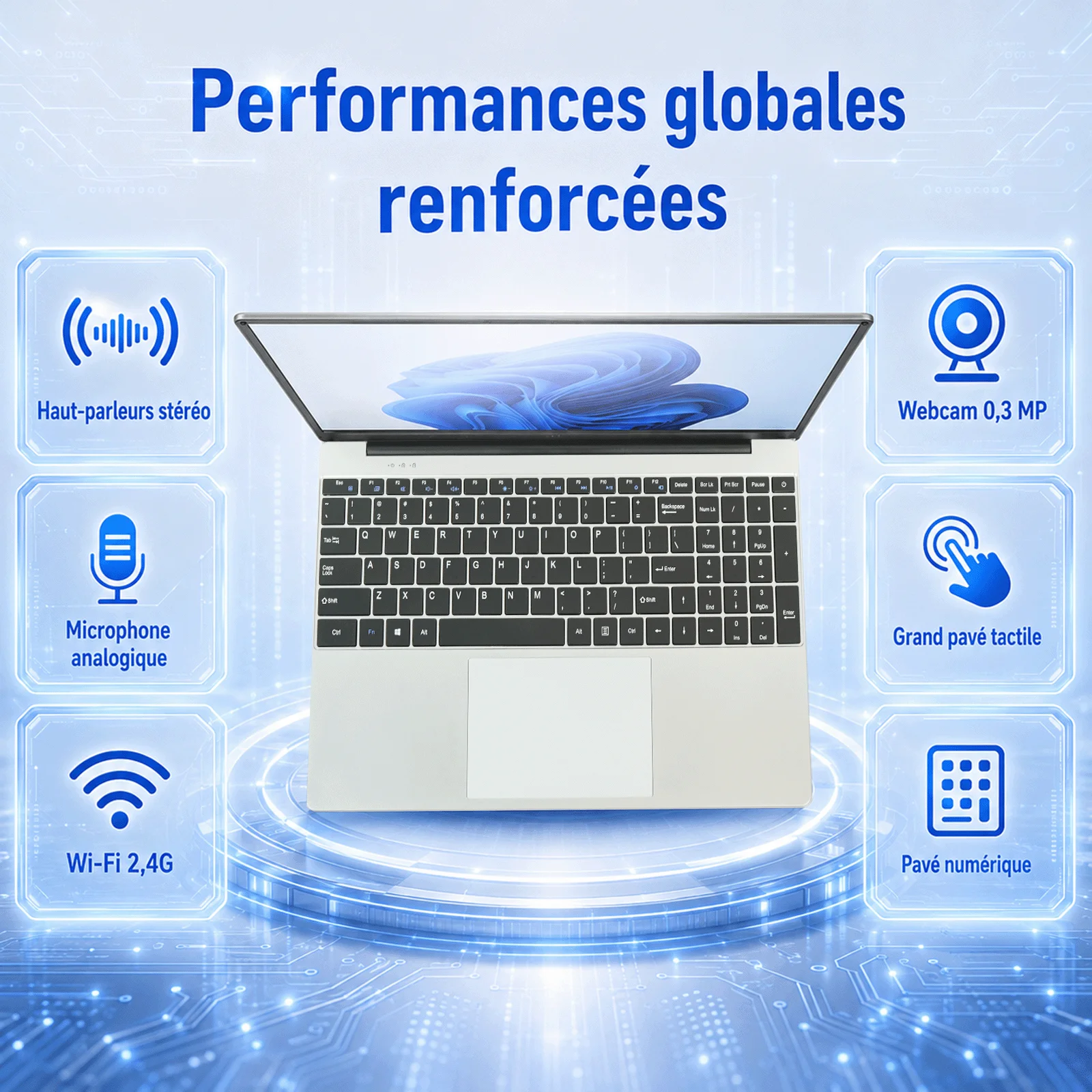 15.6 Inch Full Hd Ips 1920X1080 Laptop Intel Celeron N3450 8Gb Ddr4 Ram 256Gb Ssd Windows11 2.4G/5G Wifi Bluetooth 5.0 5000Mah Battery Numeric Keypad Webcam Mini HDMI France Stock 24H Delivery 2 Years Warranty Student Office Laptop