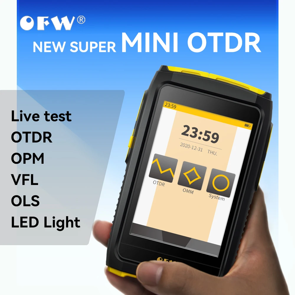 OFW OTDR FWT-100 Active Fiber Live Test 1550nm 20dB 80KM Fiber Reflectometer otdr Touch Screen OPM VFL OLS Tester