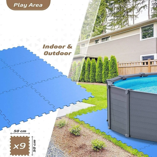 Pack 9 piezas de suelo protector EVA para piscinas elevadas 50x50 cm