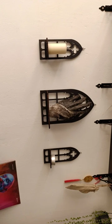 Gothic Wooden Arch Shelf, customer photo