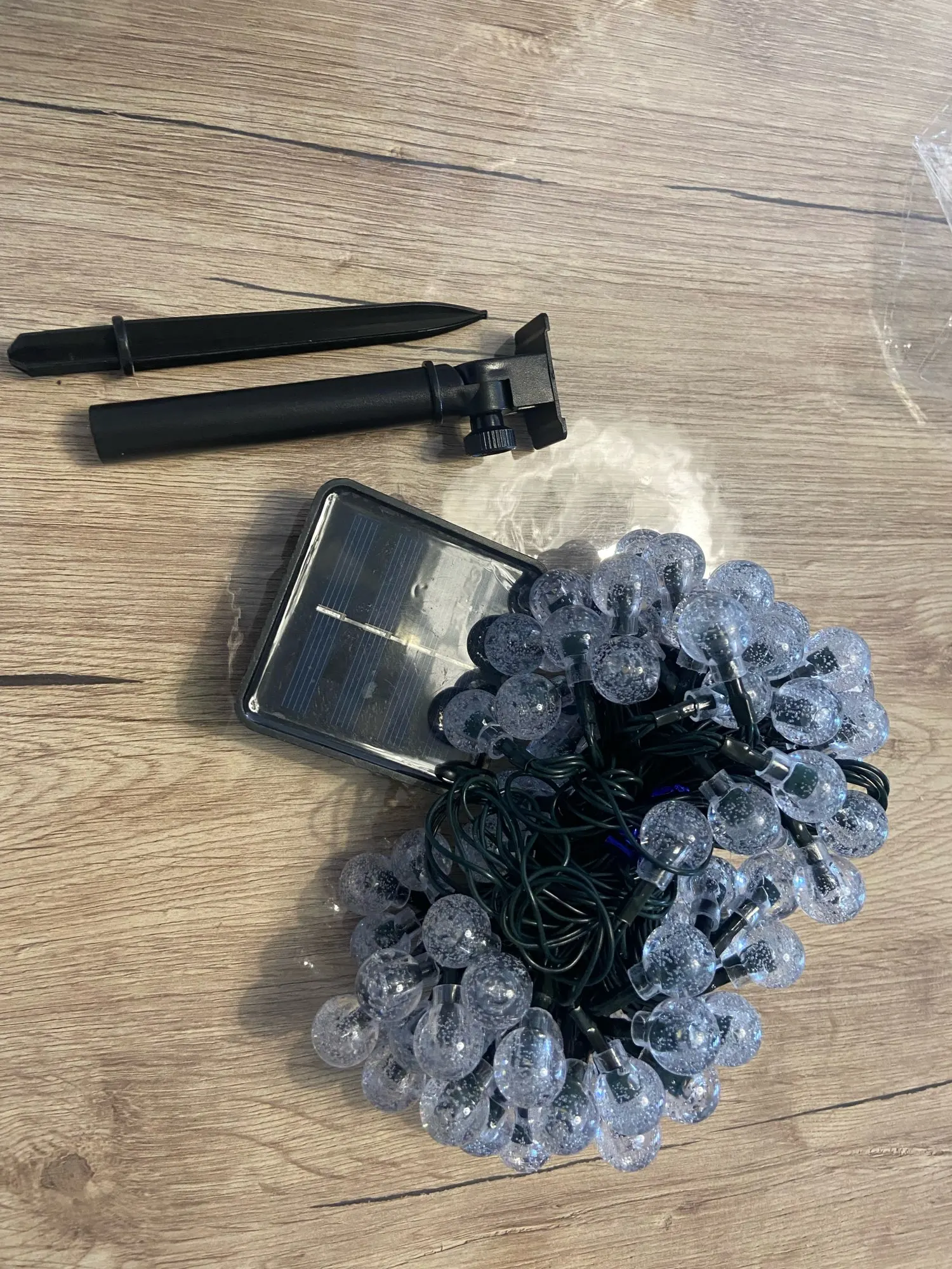 Lámpara de bolas de burbujas solares, cadena de luces para exteriores, gotas de agua, orbe impermeable para exteriores, luces de Navidad, Patio, fiesta navideña photo review