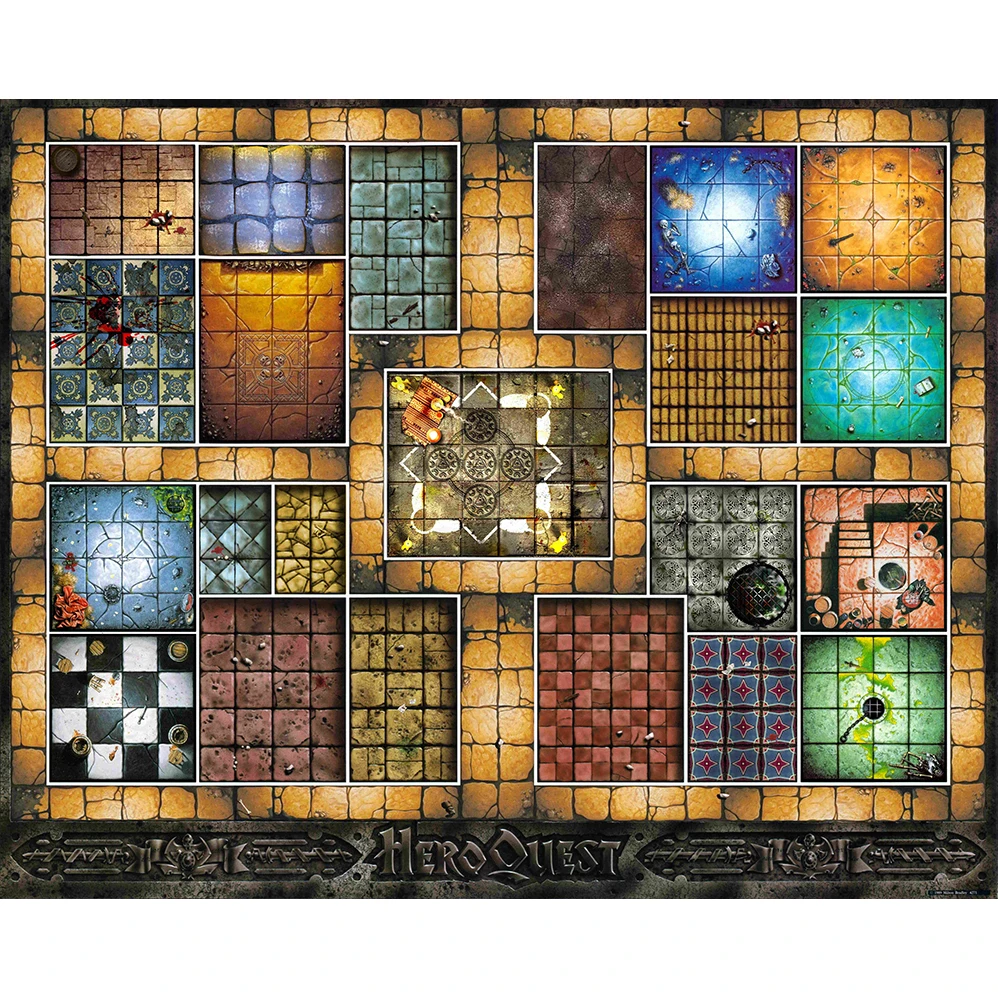 Custom Big Playmat HeroQuest with Stitched Edges (Locked Edges Big