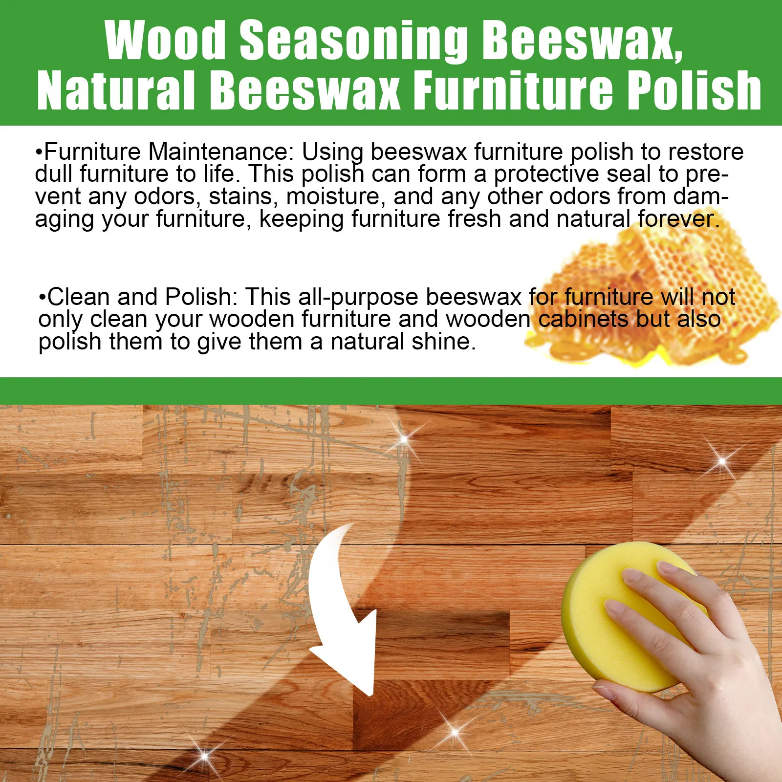 Jaysuing Wood Seasoning Beewax Natural Restoring  Multipurpose Beeswax Wood Furniture Polish Scratch Repair Natural Shine Care