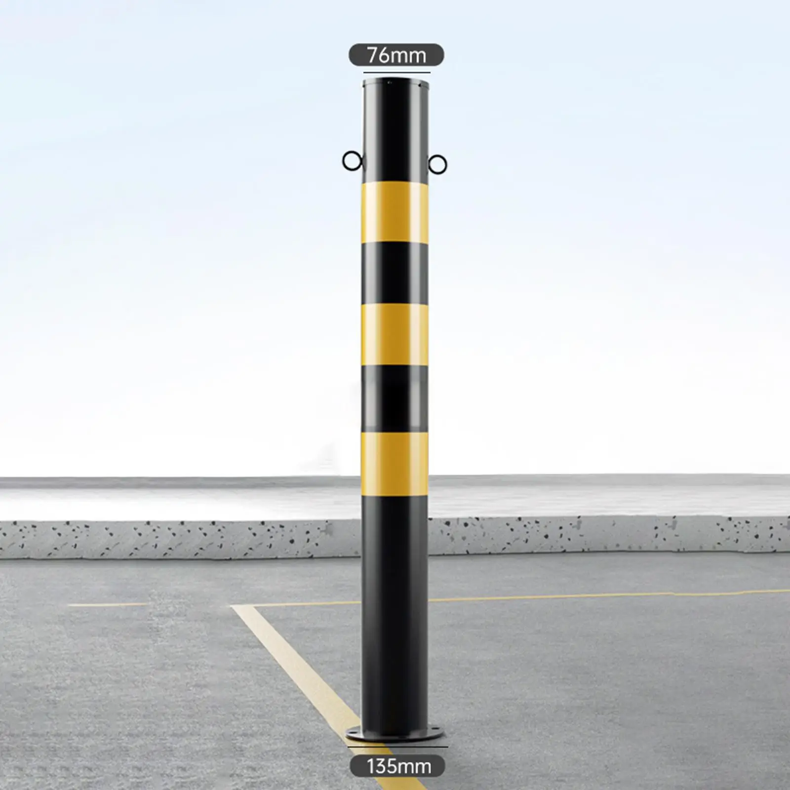 Warning Post Driveway Parking Interceptor Bollard Safe Bollard Accessory 30' H Protective Metal Parking for Traffic