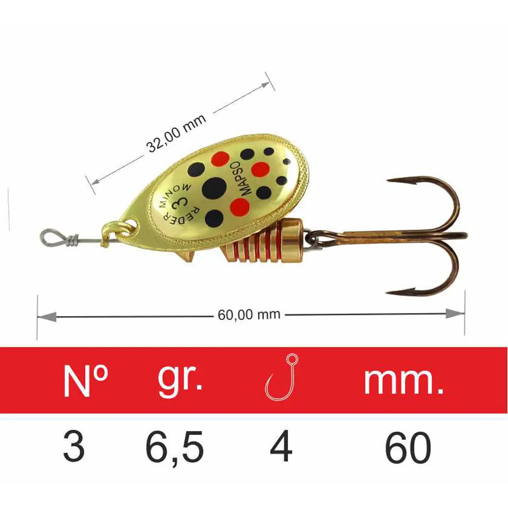 Mapso - 5 Fishing Spoons Reder N ° 3, 6,5 Gr. River Fishing, Trout And Reo Fishing  Spoon. Decorated Onr And Pnr With Interchangeable Hook. Rotating Lure.  Variety Of Decorations And Sizes. - Fishing Lures - AliExpress