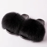 MPPM Real Fox Fur Slides for Women Luxury Designer Sandals On Summer Furry Slippers Flip Flops Shoes Plus Size Shoes - Image 2