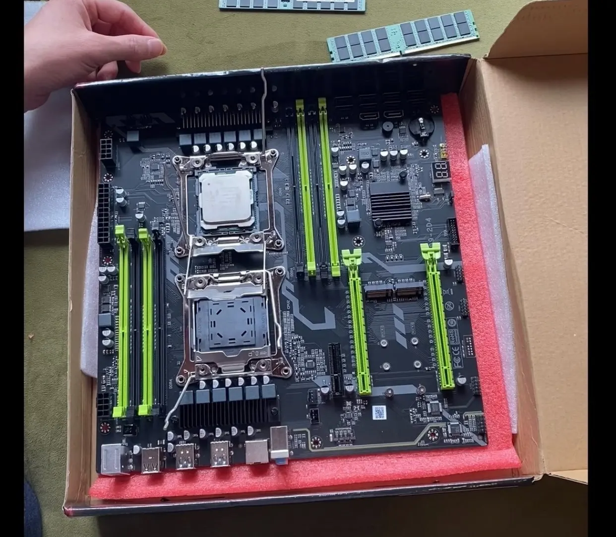 ZSUS X99 Dual CPU Motherboard Kit Xeon E5 2680 V4 with DDR4 32GB