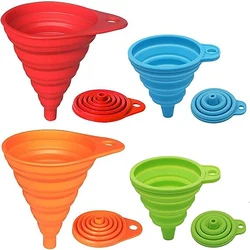 4 - Pack Foldable Silicone Kitchen Funnel Set (4 Pcs)