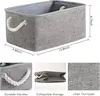 Fabric storage bins, medium, grey. Ideal for shelves, closets, or book organization, offering stylish and functional storage 2