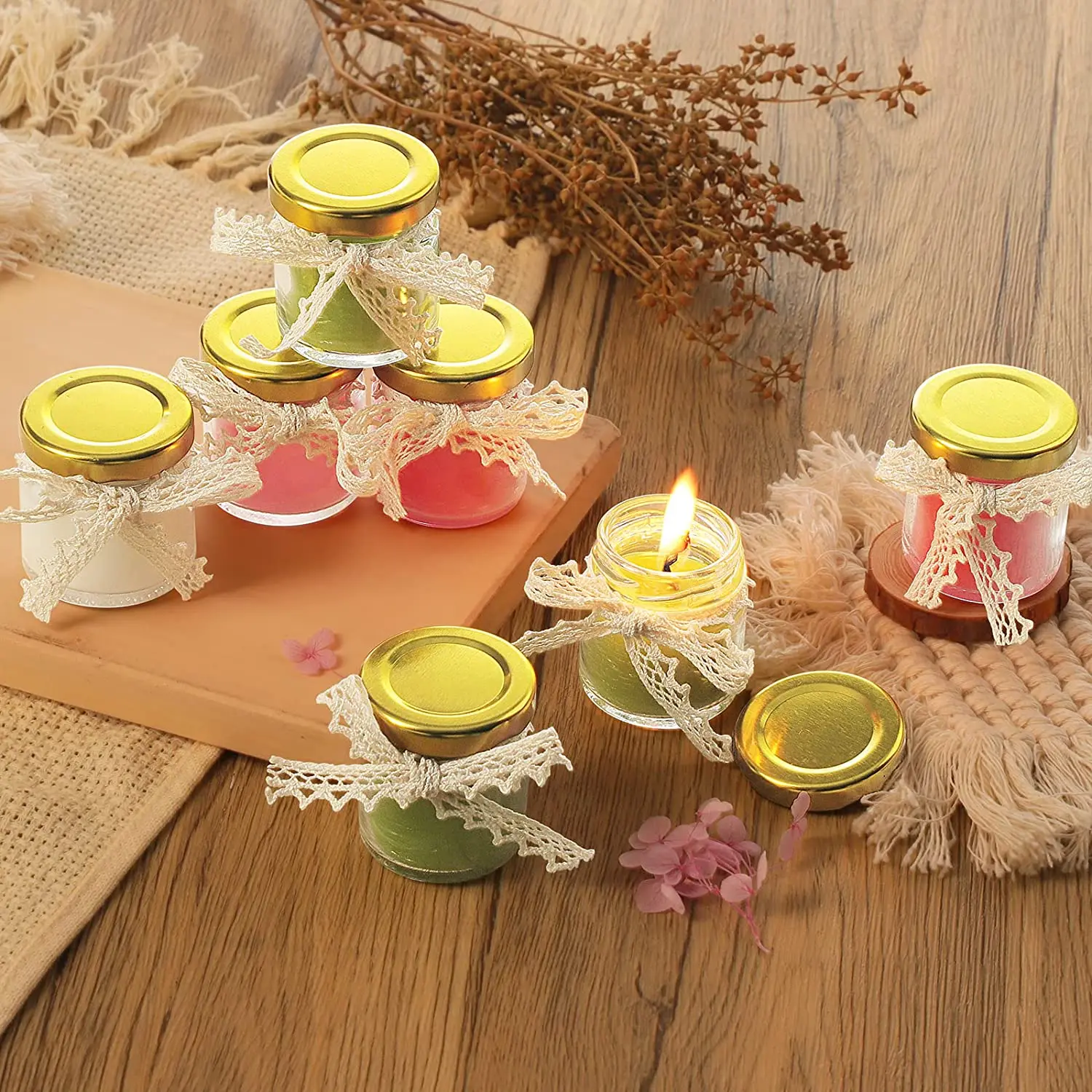 Small Glass Jars with Lids, 1.5 oz Mini Jam Jars, Small Honey Jars for Favors, Candle Jars for Candle Making for Gifts 4