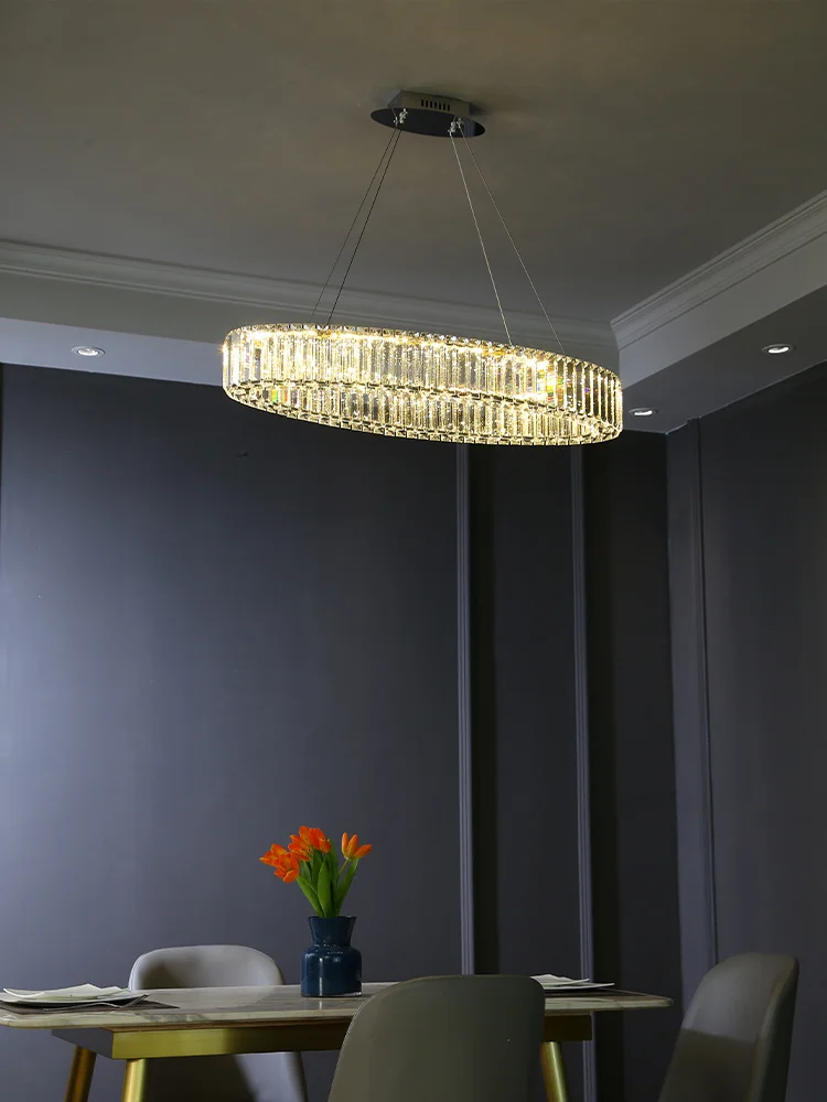 Heldere kristallen kroonluchter verlichting voor woonkamer slaapkamer eethuis led moderne ronde ring luxe hangende plafond _ - AliExpress