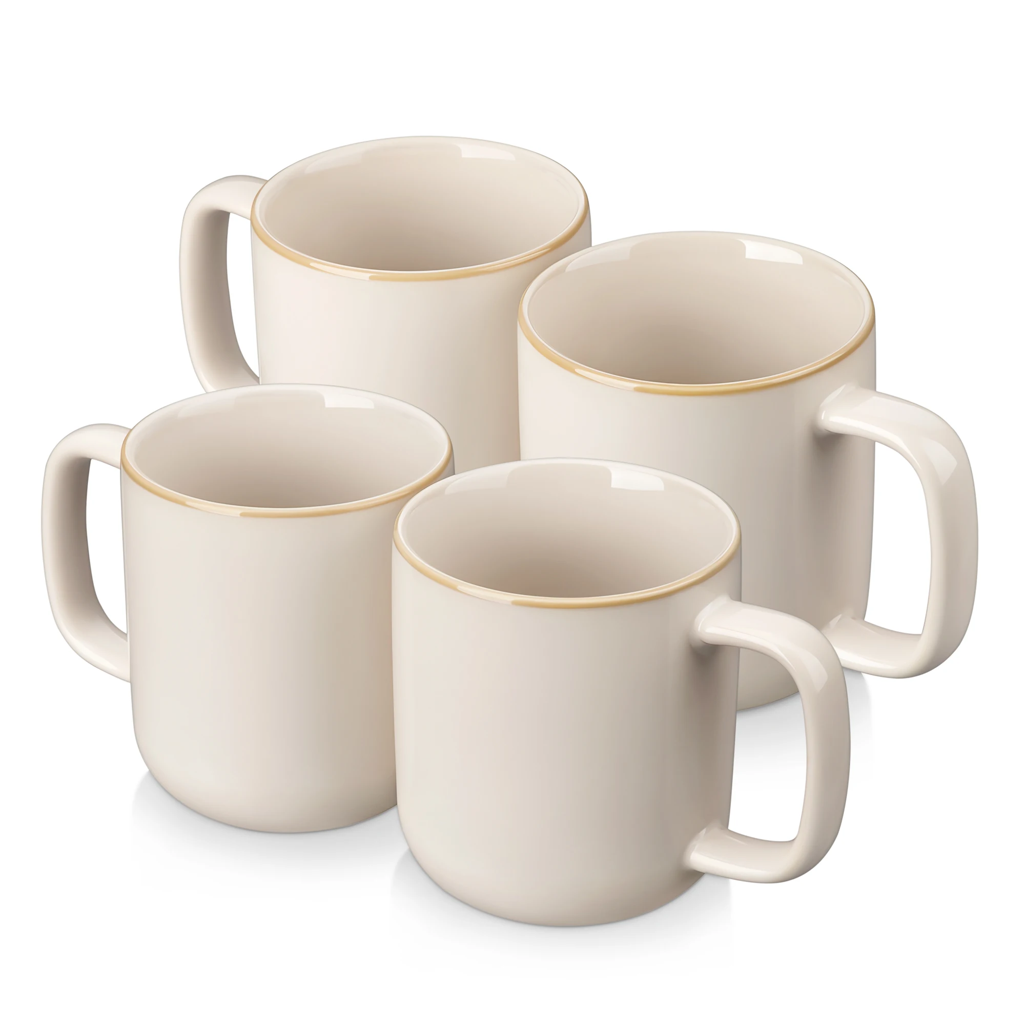 Vancasso 4/8-teiliges 12Oz 16Oz Steinzeug-Kaffeetassen-Set, schwarz-weiße Keramikbecher für Milch/Kaffee/Cappuccino/Tee/Kakao – Detail 8
