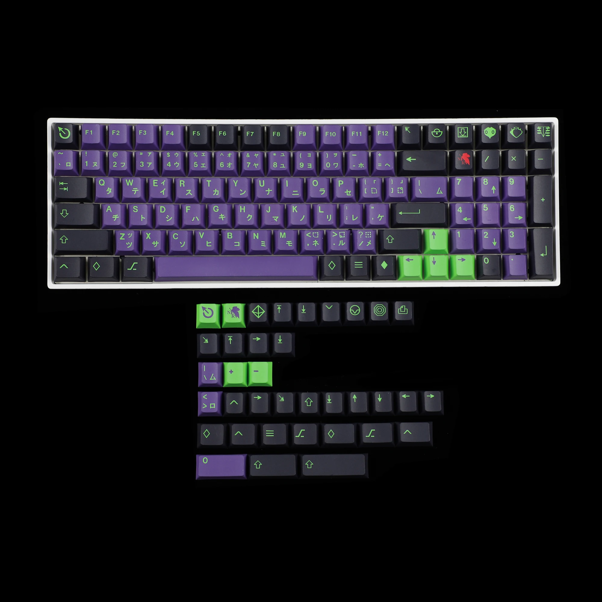 Cherry Profile Mecha 01 Roxo Tintura Sub Keycaps Pbt Tampões para Tkl 61 64 68 75 87 96 104 108 Keychron mx Teclado - Imagem 6