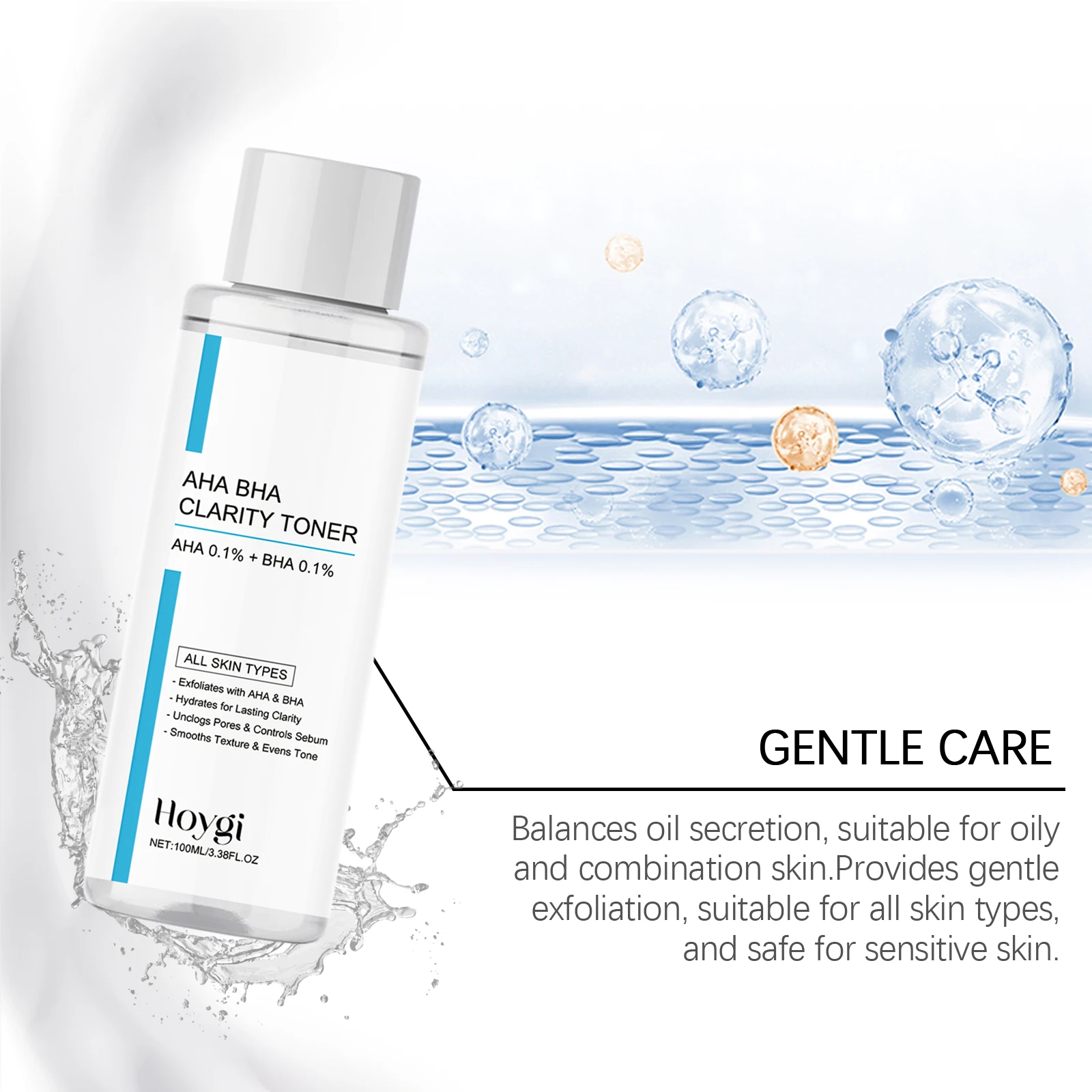 Hoygi Exfoliating Face Toner Lasting Moisturizing Deep Nourishing Reduce Dryness Unclog Pore Oil Control Daily Facial Toner