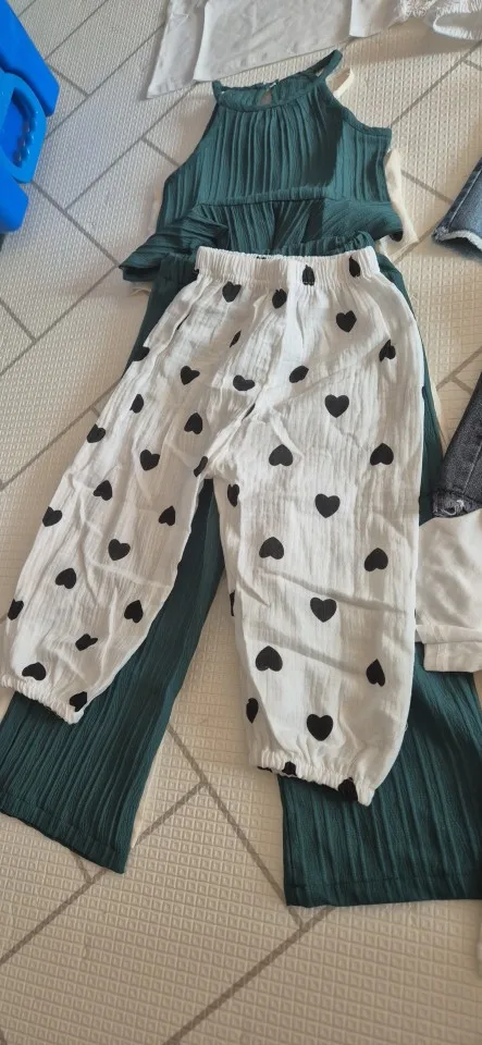 Halter Cami Top and Flowy Wide Leg Pants Set photo review