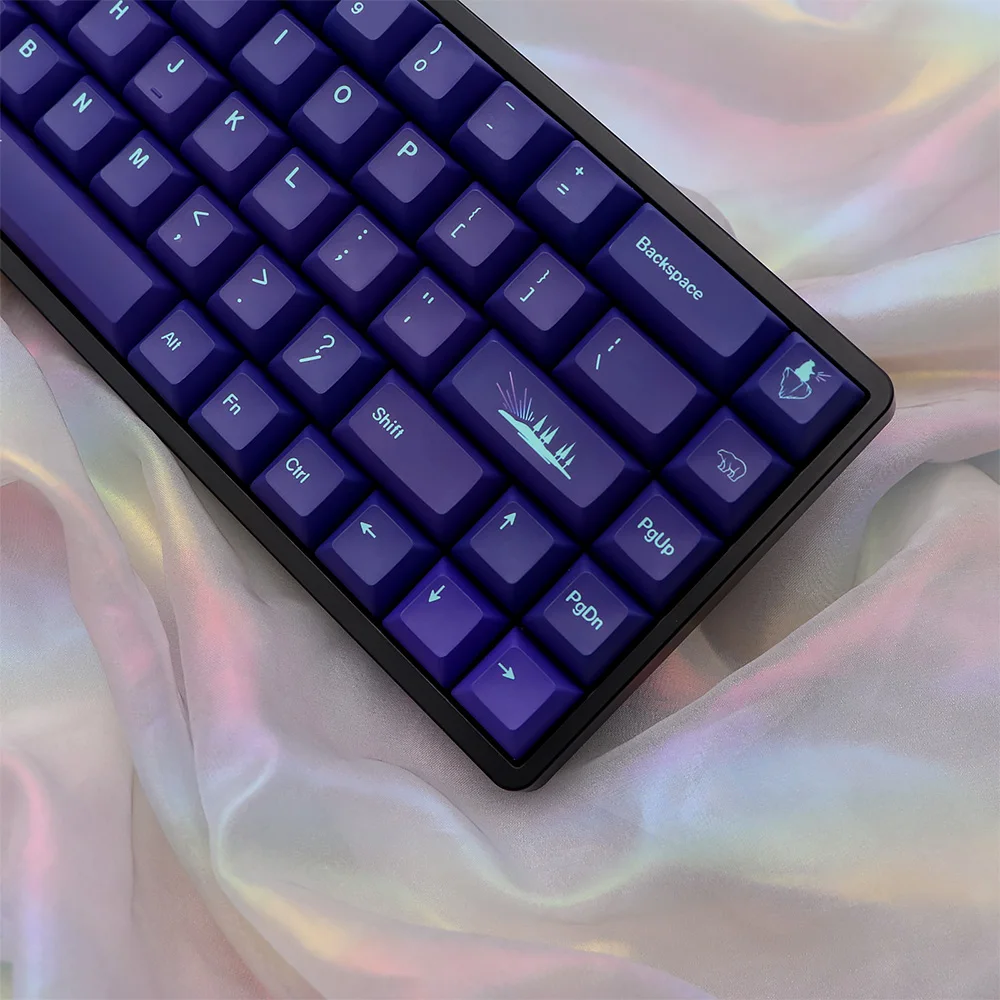 Gmk Northern Lights Keycaps Teclado Mecânico Pbt Sublimação de Tintura Interruptor mx Gradiente Roxo Perfil Kca 135 Chaves - Imagem 6