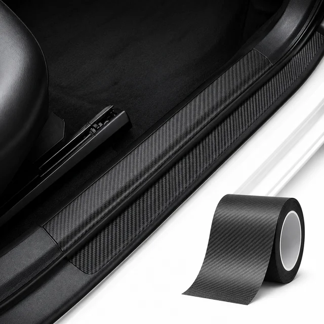 1-20m Carbon Fiber Car 3D Tape Sticker Door Mirror Paste Protector Strip Protection Protective Film Waterproof Adhesive Sedan 1