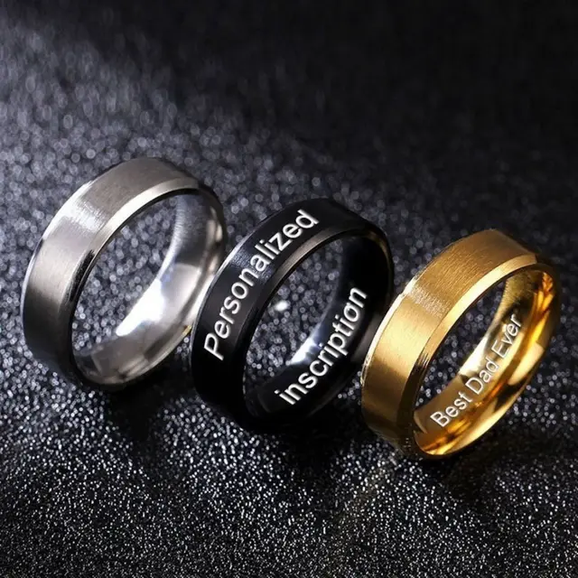 Personalized Promise Rings For Him With Pictures 3mm THIN COUPLE