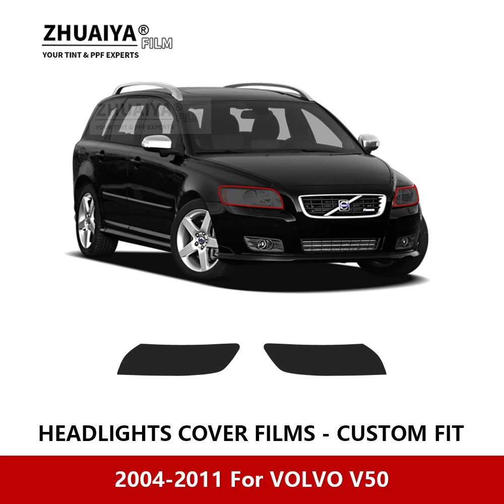 

Для VOLVO V50 2004-2011 Автомобильная внешняя фара с защитой от царапин PPF предварительно вырезанная Защитная пленка для ремонта автомобильные наклейки аксессуары