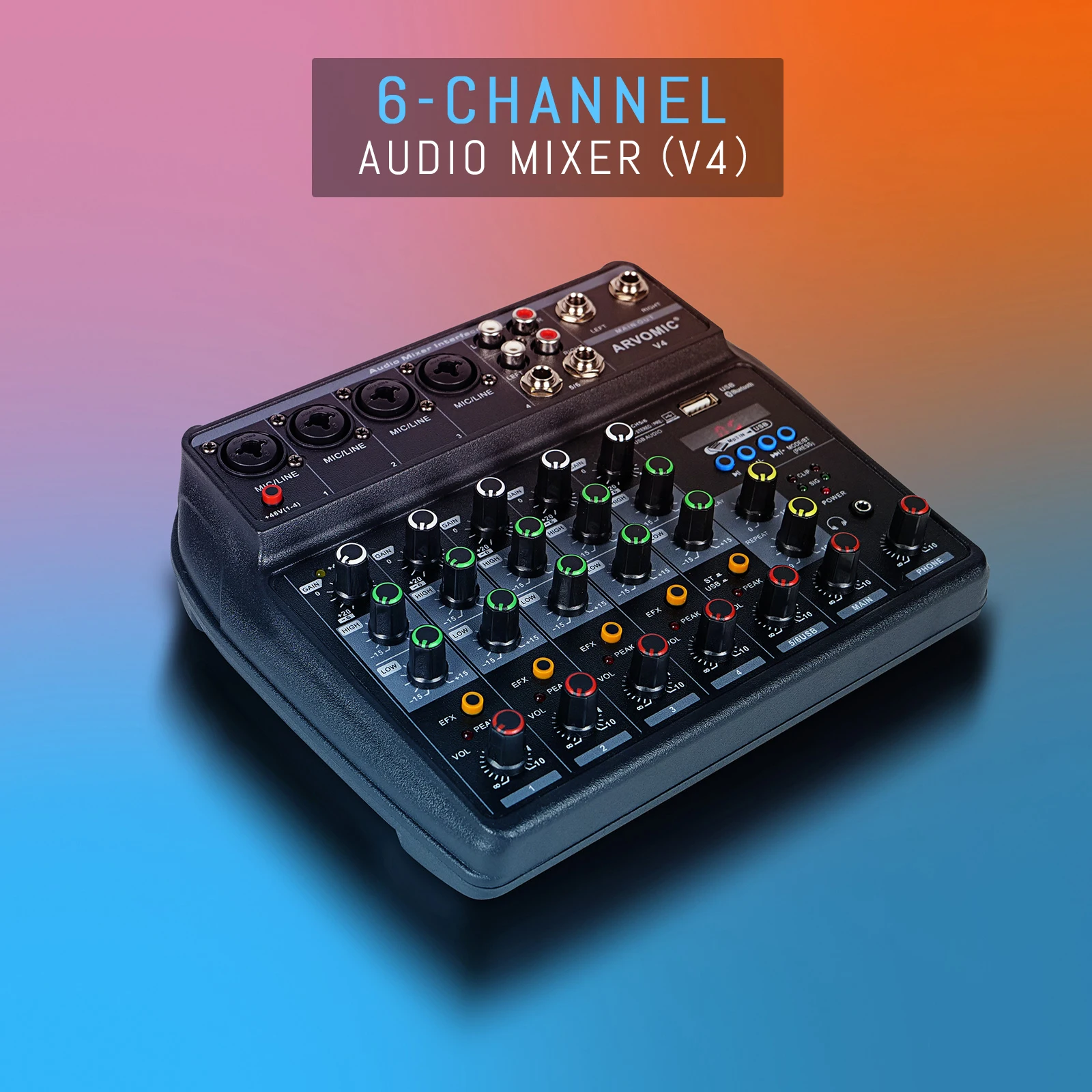 6ChannelAudioMixerV4withUSBBluetoothFunctionDelayEffect2