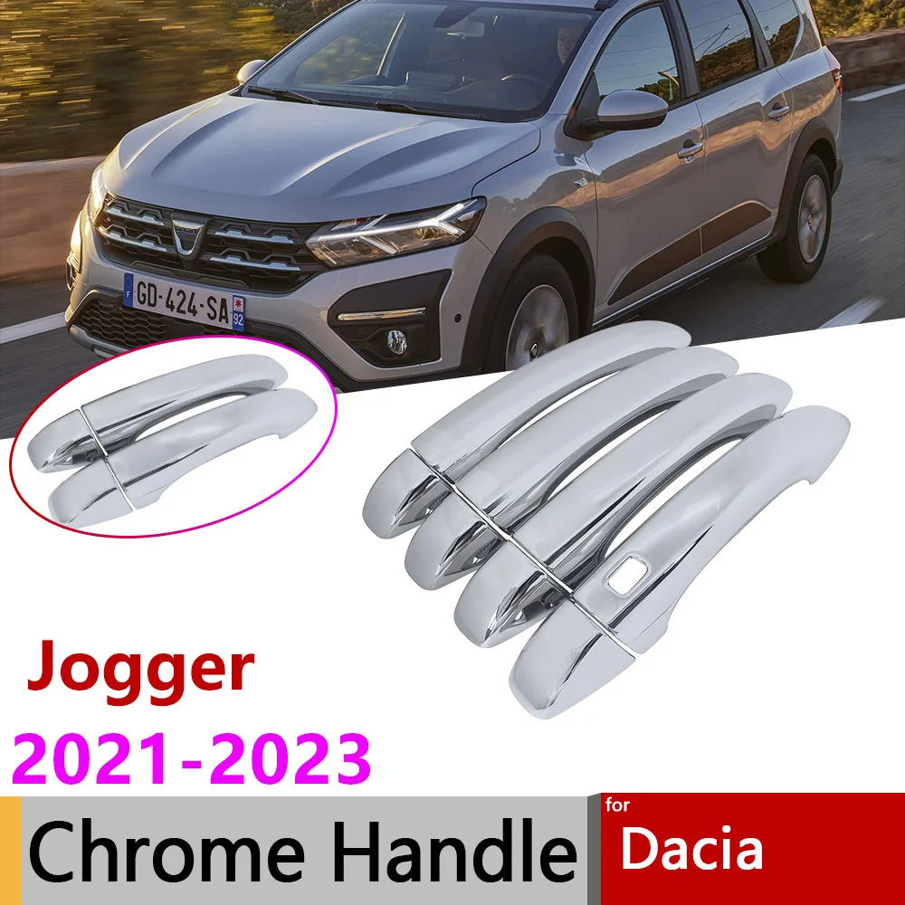 Auto Scratch Resistant for Dacia Jogger 2021 2022 2023 Car Luxurious Chrome  Sturdy Door Handle ABS Cover Accessories Stickers