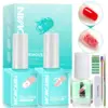 Morovan Gel Polish Remover Kit - Easy Quick No Foil Needed Includes Latex Tape Peel Off Liquid Cuticle Pusher Peeler Oil 1