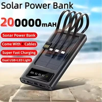 50000mAh Solar Power Bank Large Capacity USB 4 in1 Super Fast Charging USB TypeC LED Light Outdoor Power Bank For Xiaomi iPhone 1