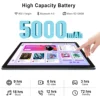 BESTSKI 10.1 inch Tablet, 6GB(4+2) RAM, 64GB ROM, 128GB Expand, 5000mAh, 1280x800 HD Touch Screen, 5MP+8MP Dual Camera (Silver) 3