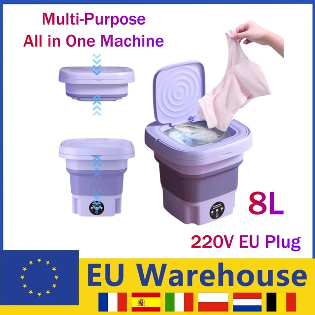 Mini Machine à laver Portable pliable, avec seau de séchage, lumière bleue  pour le nettoyage des vêtements, des chaussettes de voyage, des  sous-vêtements - AliExpress