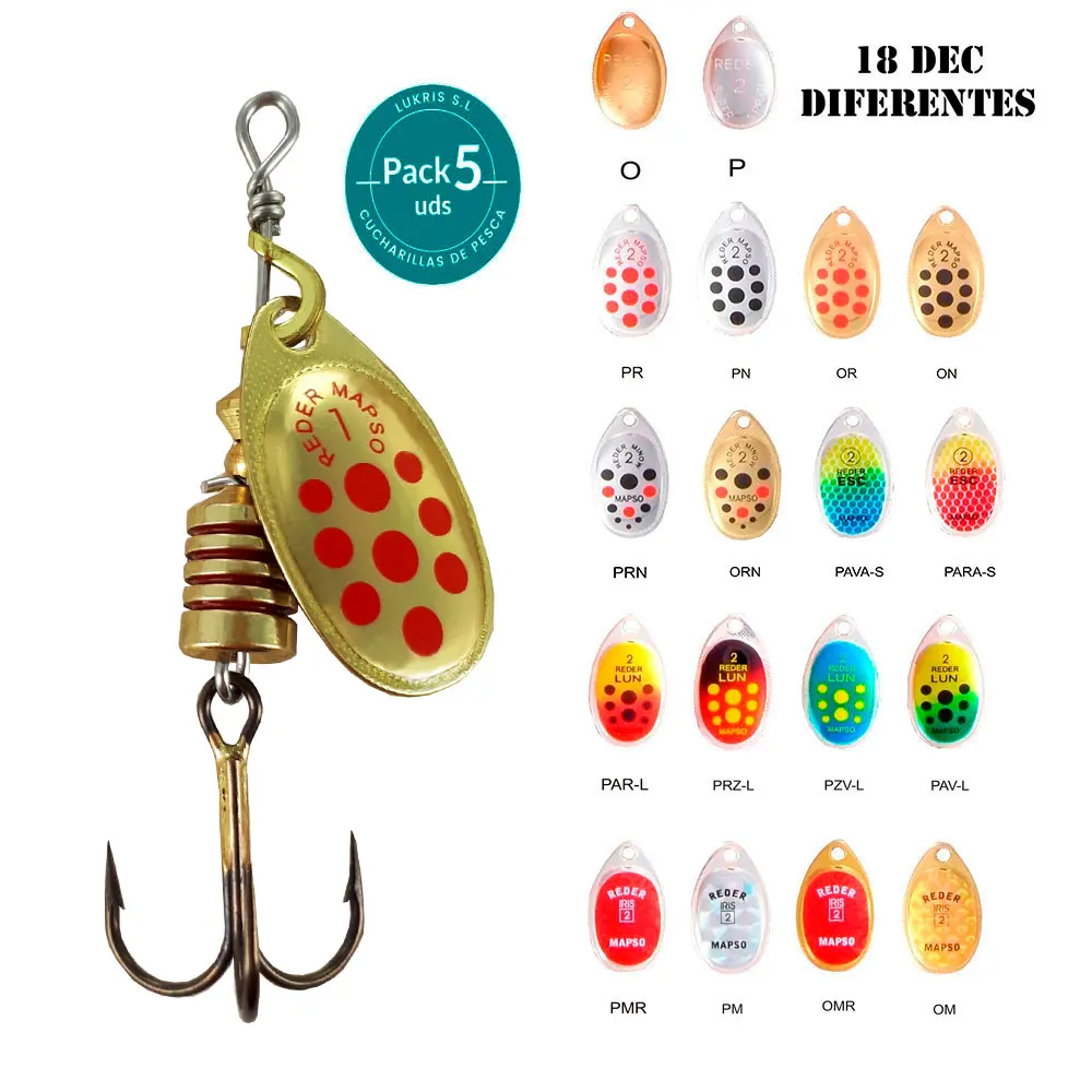 Mapso - 5 Fishing Spoons Reder N ° 1, 3,5 Gr. River Fishing, Trout And Reo  Fishing Spoon. Decorated Onr And Pnr With Interchangeable Hook. Rotating  Lure. Variety Of Decorations And Sizes. - Fishing Lures - AliExpress