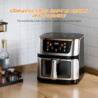 Four à air chaud grande capacité 8L avec écran tactile LED, grande fenêtre de visualisation, accessoires inclus, circulation d'air chaud optimisée 6
