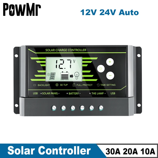 PowMr MPPT 10A Solar Charge Controller 10 Amp Solar Controller 12