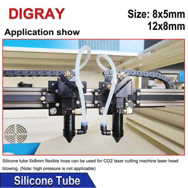 DIGRAY 20 Meters Silicone Tube 5x8mm 8x12mm Water Pipe Flexible Hose For Water Sensor & Air Pump & Water Chiller &Co2 Laser Tube 3