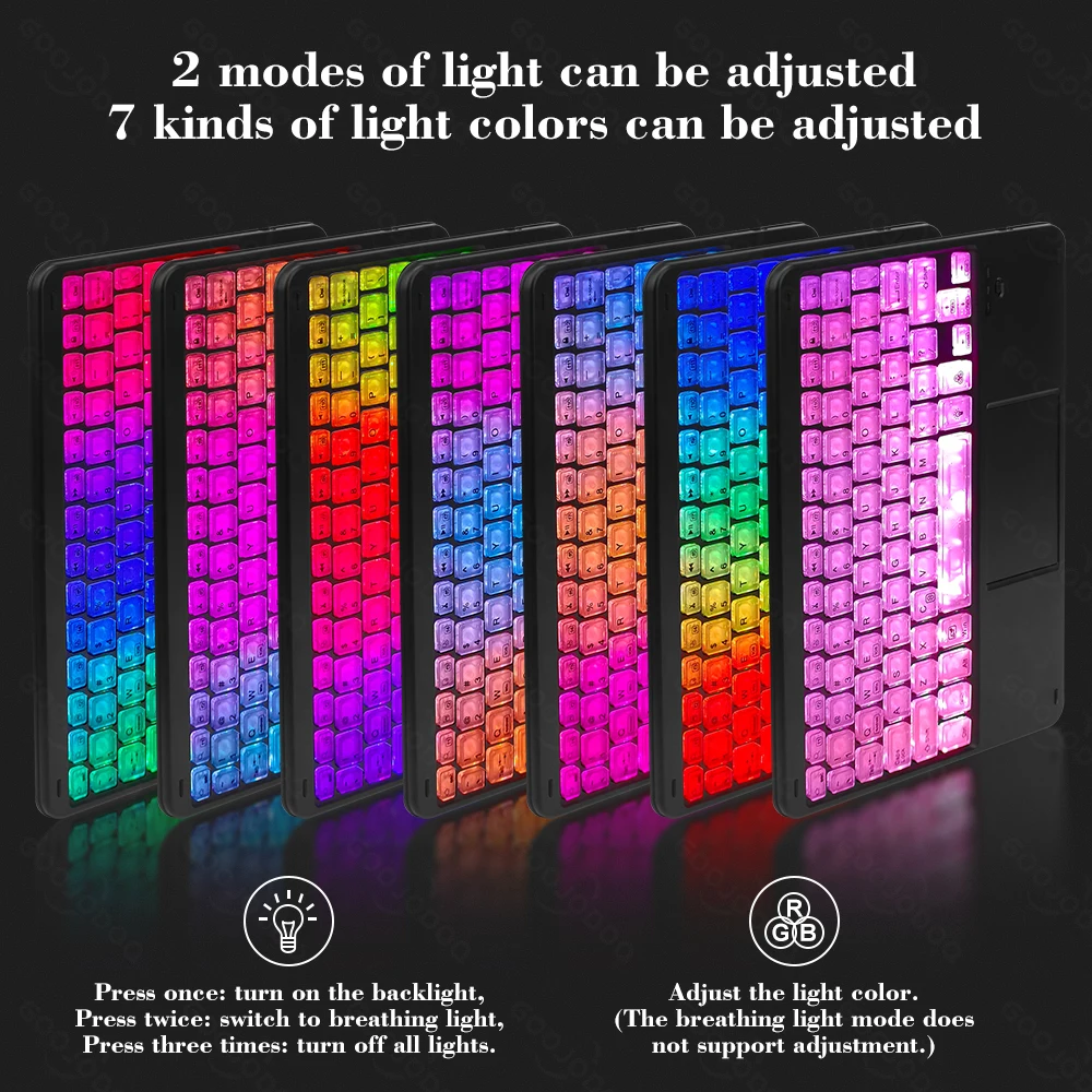 For Xiaomi Pad 5 Case Keyboard Cover with Pen Slot For Xiaomi Mi Pad 5 Pro Portugues Russian Rainbow Bluetooth Keyboard tablet case,ipad keyboard case