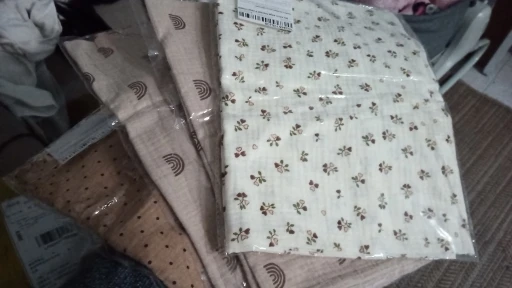 Cotton Swaddle Blanket Baby Blanket Solid Color Floral Print Muslin Diaper Swaddle New Born Crinkle Fabric Born Stroller Cover photo review