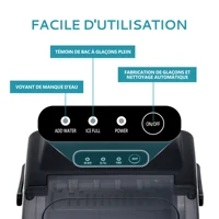 Petite machine à glaçons noire, 9 dés/6 Min, 12kg/24H, 2 tailles, autonettoyante et Portable pour la cuisine/maison 6