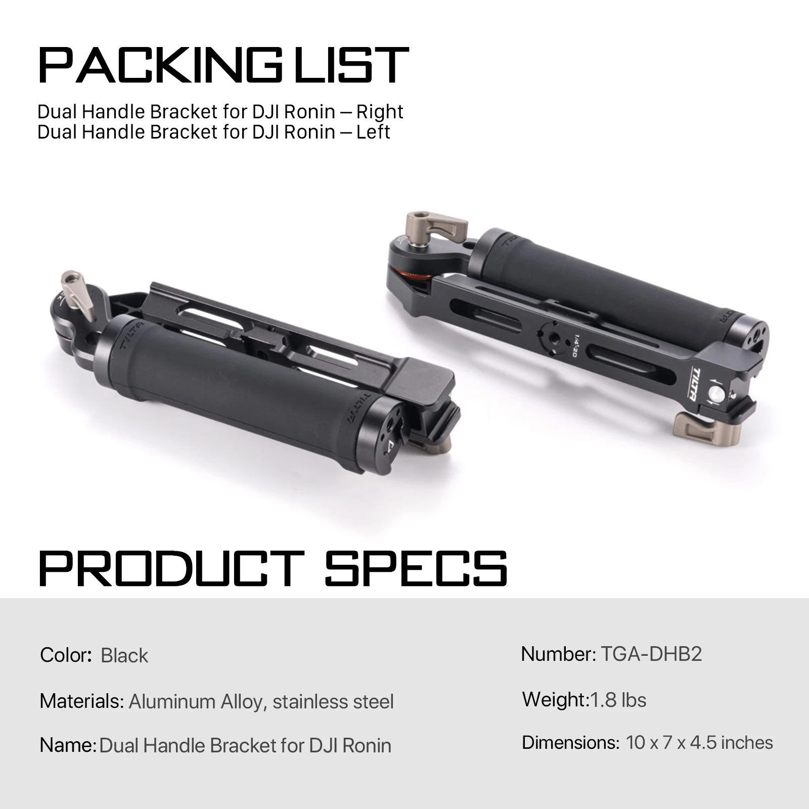 ミラーレス一眼 TILTA Dual Handle Bracket for DJI Ronin Dual Handle Power Supply Bracket for DJI Ronin | Tilta