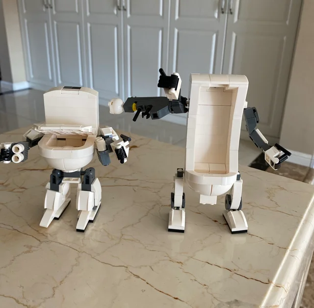 창의적인 놀이를 위한 독특하고 교육적인 Bricklink Ideas MOC 변기 메카 로봇 DIY 세트