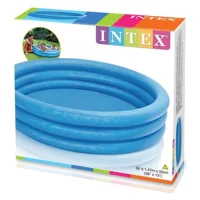 Piscine gonflable familiale Intex bleue à 3 anneaux |     1,47 m ou 1,68 m |     Chambre à air triple avec double soupape de sécurité |     Piscine pour enfants et familles pour jardin, patio, terrasse et été |     Patch de réparation inclus 6