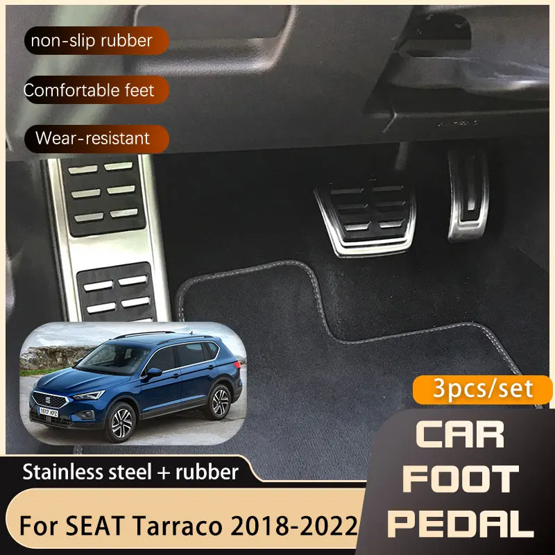 Auto Pedals For SEAT Tarraco KN2 Accelerator Brake Stainless Steel Restfoot Non-slip Pedal Cover Parts