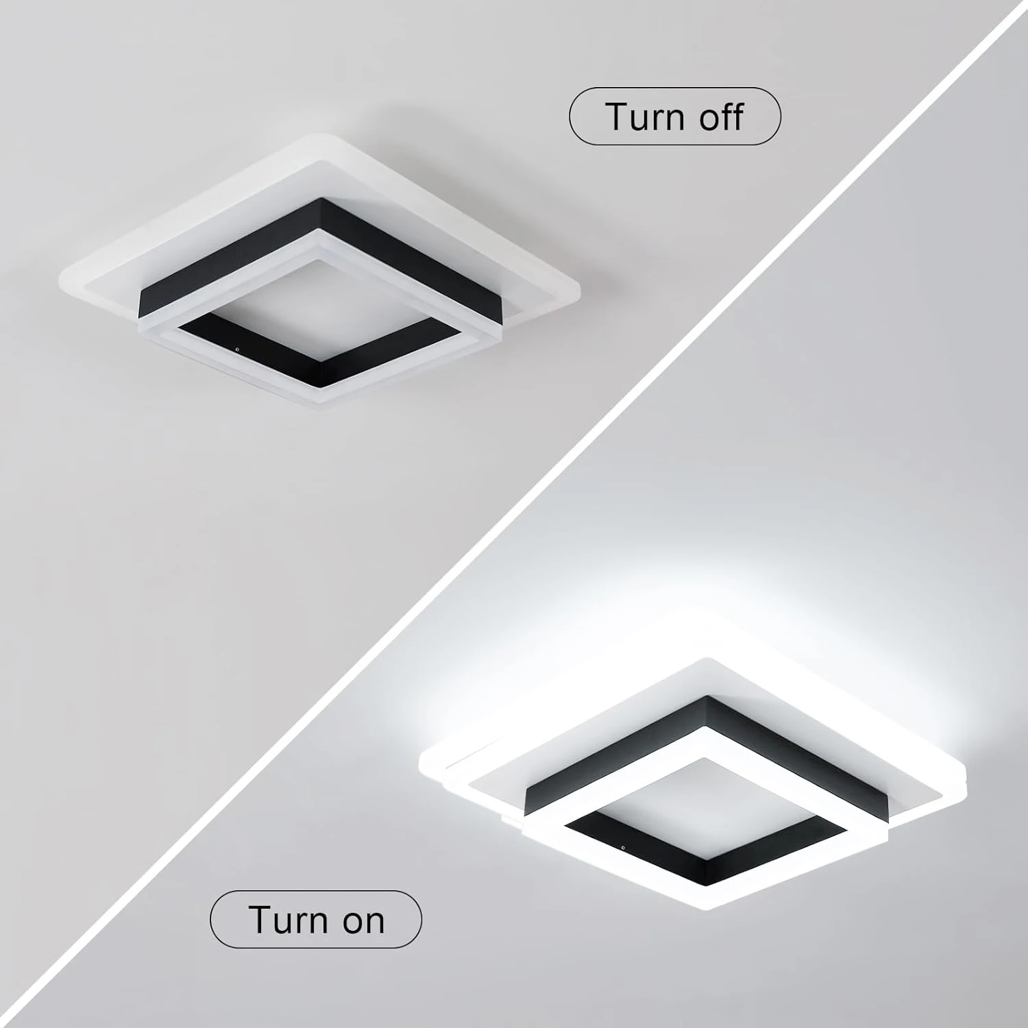 Square Acrylic Ceiling Light Modern LED Ceiling Lamp,White 6500K LED Ceiling Lights for Bedroom Office Kitchen Living Room: 3 - 5 Days Free Delivery Only UK