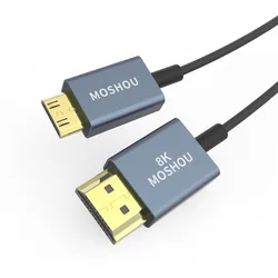 Ultra Slim Flexible 8K HDMI 2.1 Cable - High-Speed 4K 120Hz Video Connection - 0.5m (1.64 ft) (MINI HDMI to HDMI)