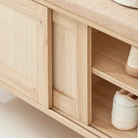 Shoe bench with seat with sliding doors