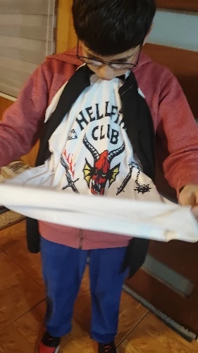 Stranger Things Dustin Hellfire Club 3/4 sleeve T-shirt for kids photo review
